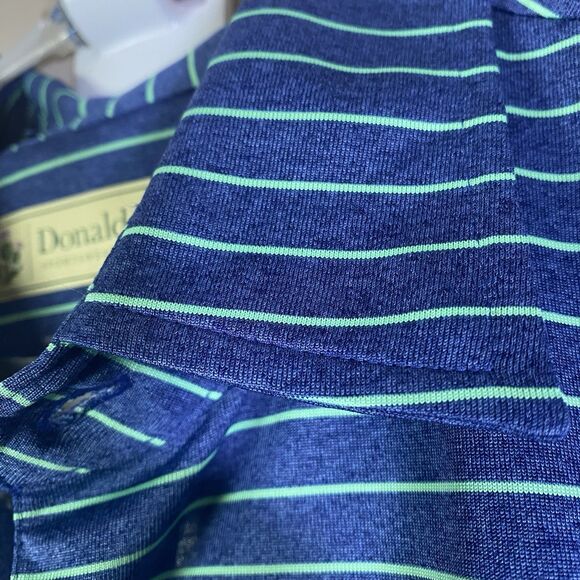 Donald Ross Men's Medium Golf Polo Shirt Blue Green Striped Casual PGA - Picture 5 of 11